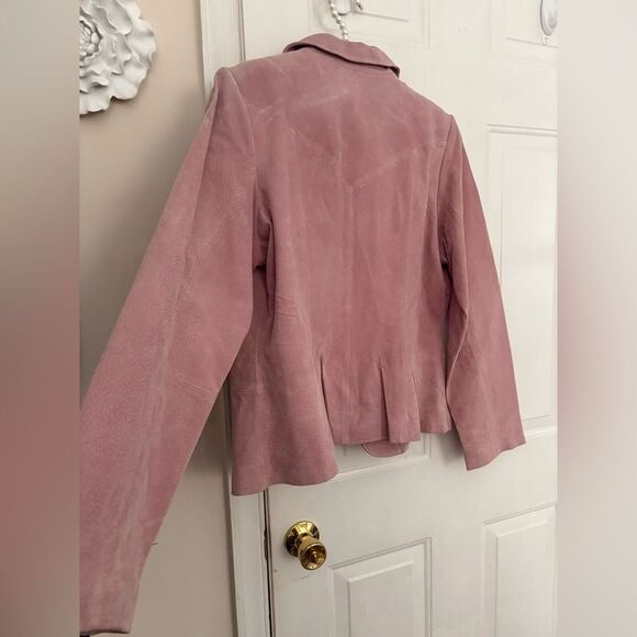 VTG Bagatelle Pale Pink Suede Blazer Size 16 L/XL - Picture 5 of 16